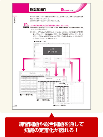 練習問題や総合問題を通して知識の定着化が図れる