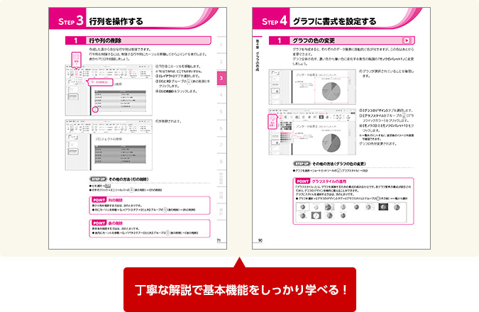 丁寧な解説で基本機能をしっかり学べる